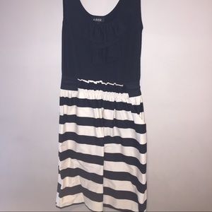 Black and white striped dress